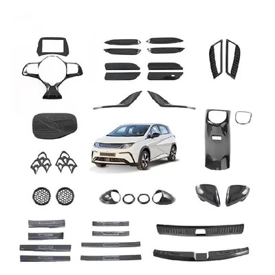 Car Decorative Protection Accessories ABS Carbon Fiber Trim For BYD Dolphin