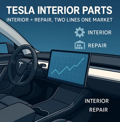 Tesla Interior Parts – Why Distributors Must Run A Dual-Line Aftermarket Strategy