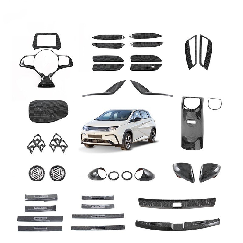Car Decorative Protection Accessories ABS Carbon Fiber Trim For BYD Dolphin